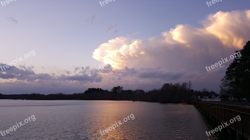 Nature Water Sunset Lake Sky