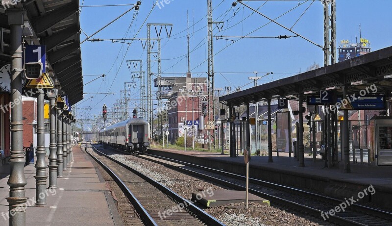 The Train Station Is Empty East Frisia Track Climb Signal Box Canopy