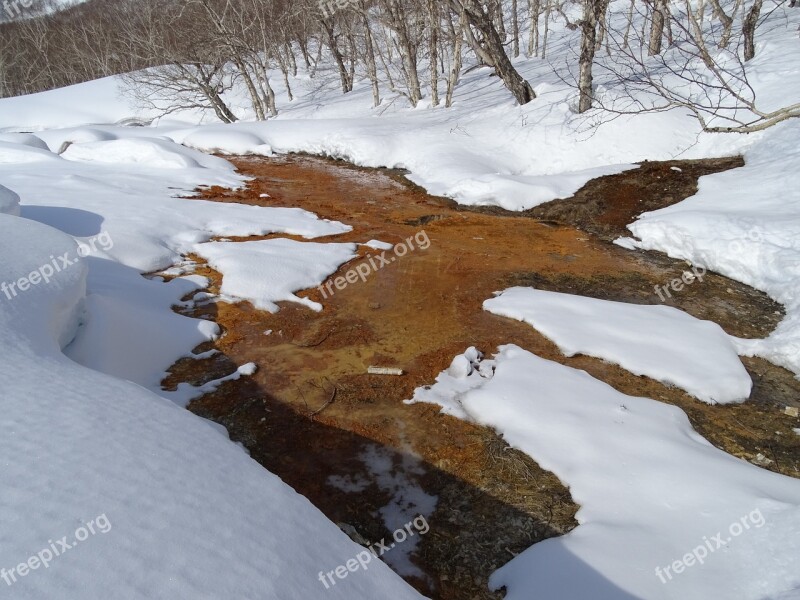 Spring Hot Springs The Melting Of The Snow Creek Bright Day