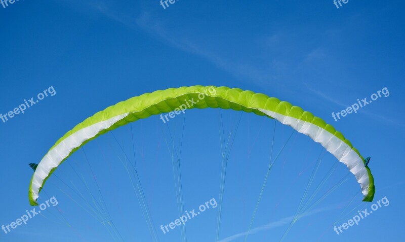 Sailing Paragliding Veil Yellow Green Paraglider Jody Swollen Sail In The Wind Sailing Fly