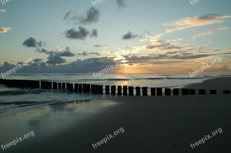 Sunset Body Of Water Dawn Panoramic Sea