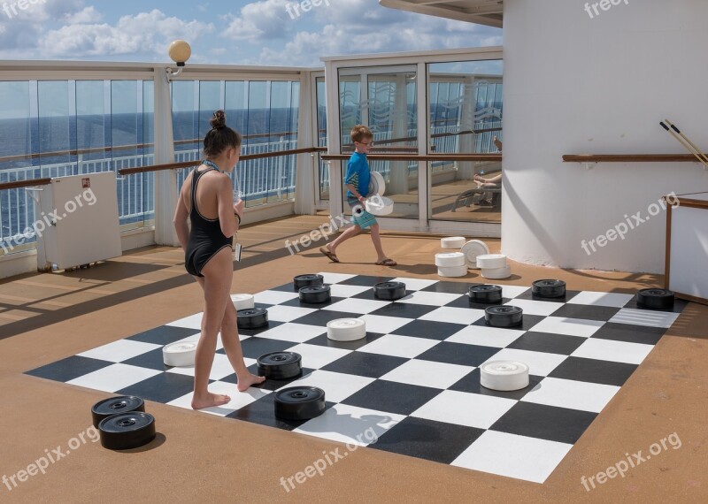 Spring Break Children Checkers Cruise Ship Young