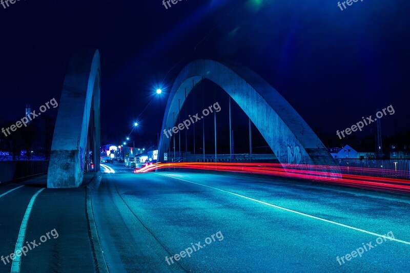 Traffic Bridge Transport System City Dusk