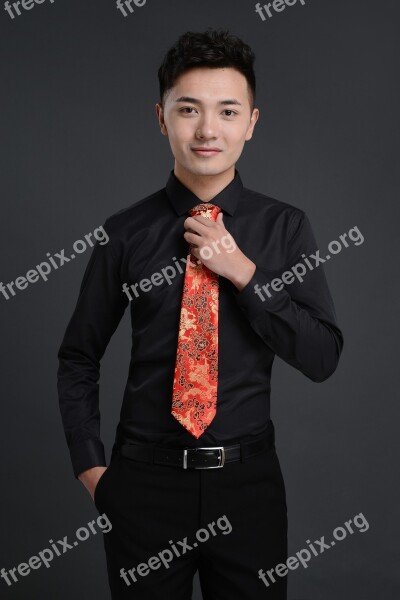 Portrait Men Handsome Model Tie