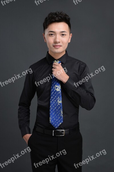 Men Commercial Fashion Portrait Tie