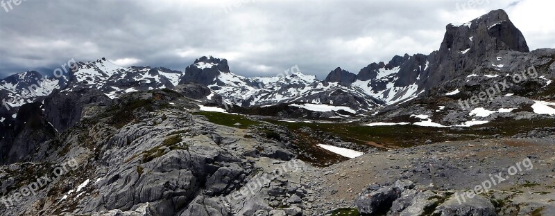 Nature Spain Cantabria Snow Panoramic