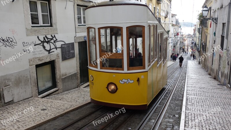 Tram Lisbon Cable Car Wigtram Public Transport