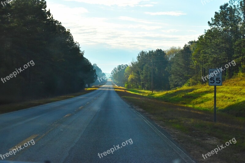 Road Asphalt Nature Highway Guidance