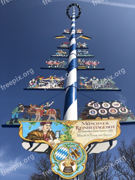 Maypole Sky Munich Viktualienmarkt Tradition