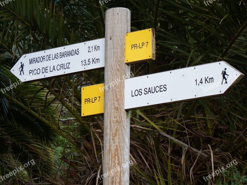 Crossroads Sign Llano Clara San Andrés Y Sauces La Palma Cc0