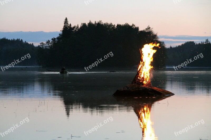 Lake Water Reflection Safe Fire