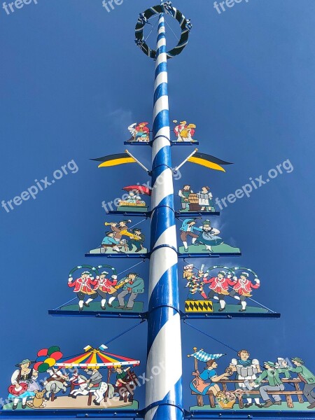 Vertical Maypole Munich Tradition Free Photos