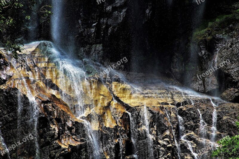 Nature Monolithic Part Of The Waters Waterfall At The Court Of Traffic