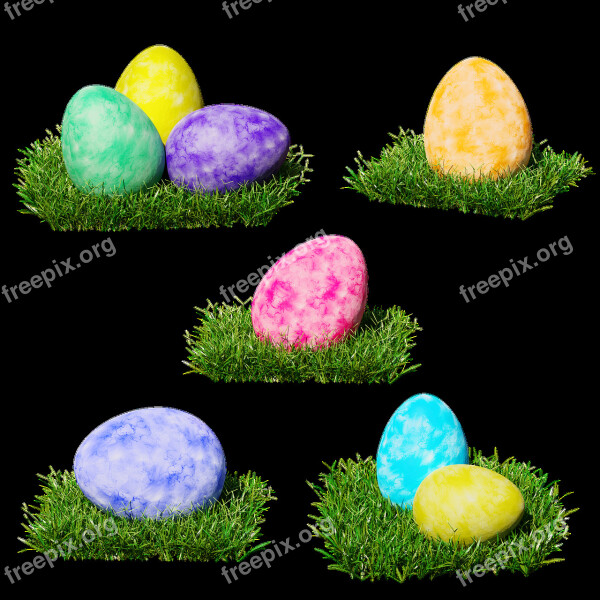 Easter Egg Colorful Colored Easter Nest