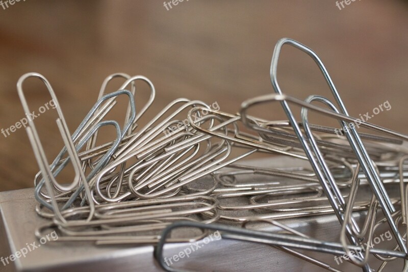 Paperclip Desk Close Up Free Photos