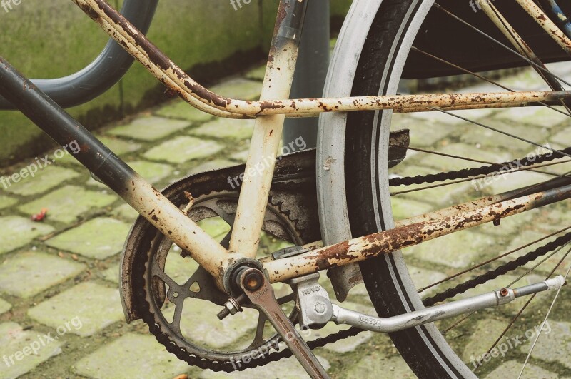 Wheel No Person Rusty Bike Detail