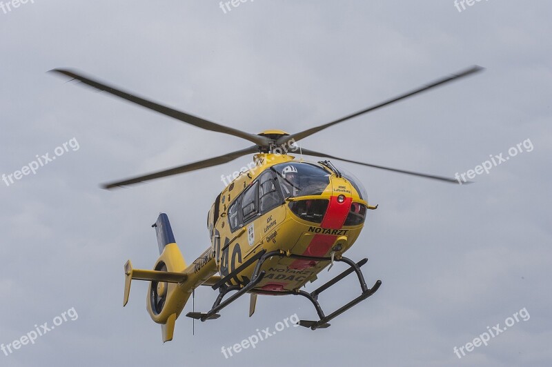 Rescue Helicopter Start Ambulance Service Free Photos