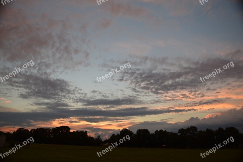 Nature Panoramic Sunset Landscape Sky