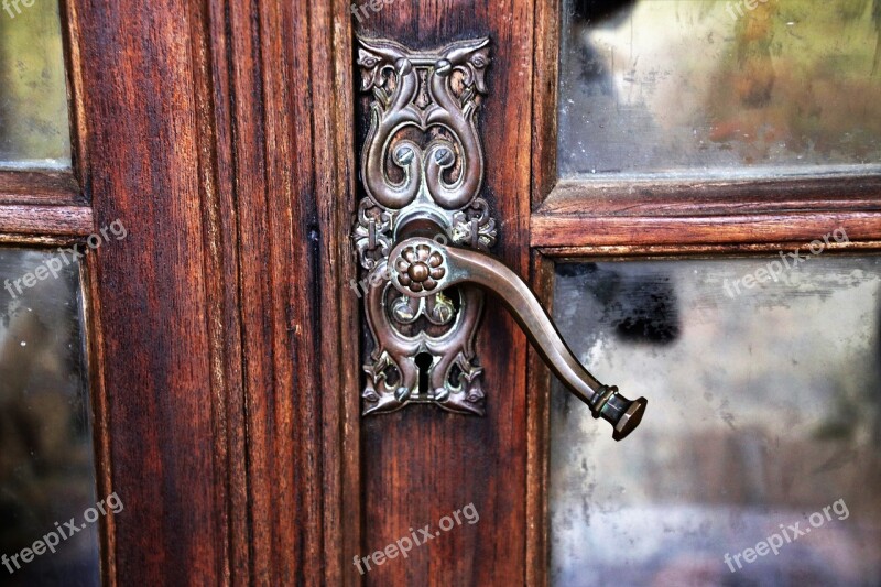 The Door Door Handle Rustic Antique Wooden