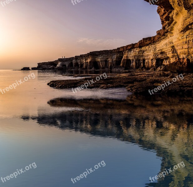 Cyprus Cavo Greko National Park Sunset Nature