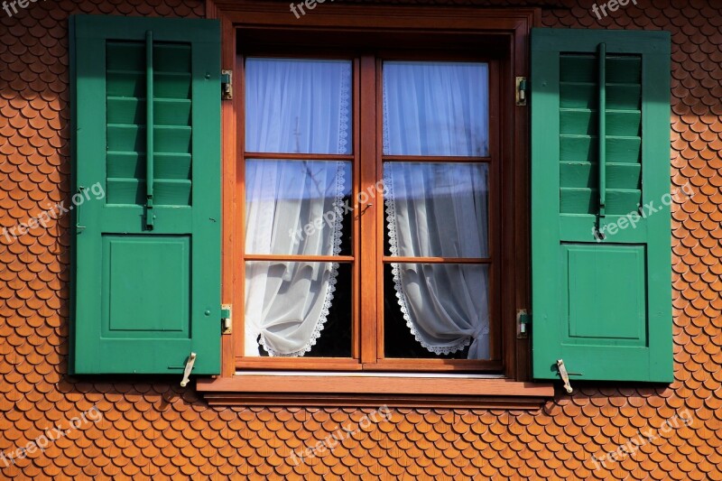 House Shutters Green Window Architecture