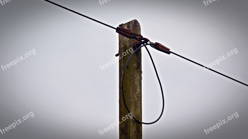 Telephone Pole Wire Cable Landline Telephone Line