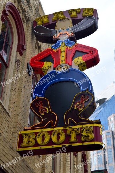 Boots For Sale Nashville Tennessee Tourism Famous Place Neon Sign