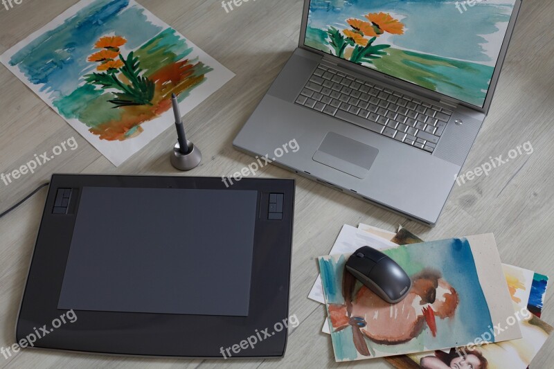 Graphics Tablet Digital Drawing Computer Technology Laptop