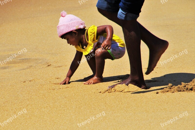 Child Relax Sand Beach People