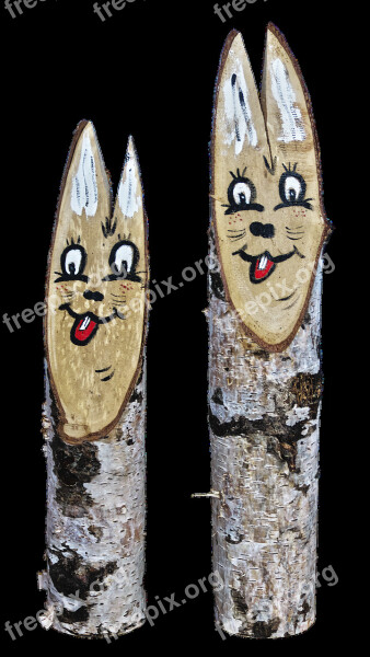 Hare Figure Holzfigur Easter Bunny Sculpture