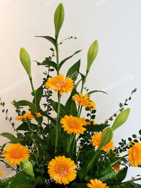 Gerbera Yellow Floral Arrangement Arrangement Festive