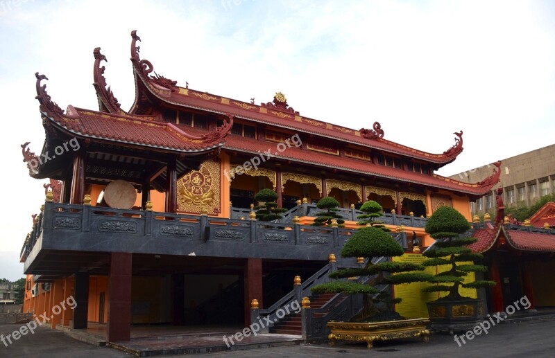 Temple Pagoda Architecture Roof Viet Nam Quoc Tu Pagoda