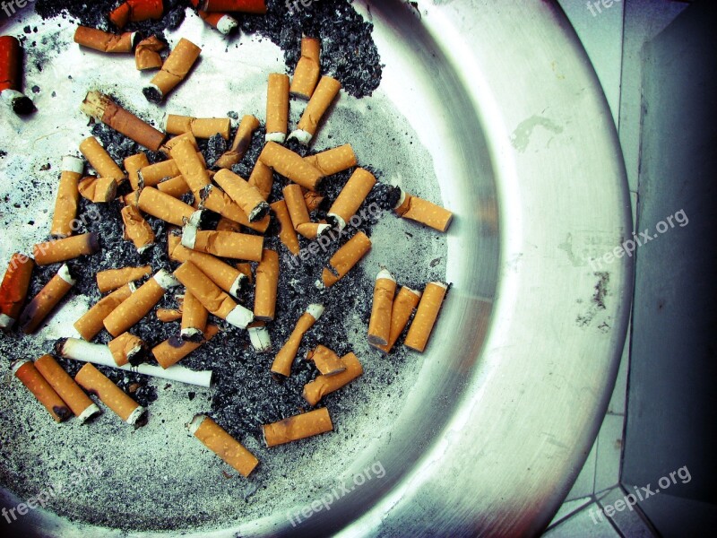 Tobacco Nicotine Habit Ashtray Addiction