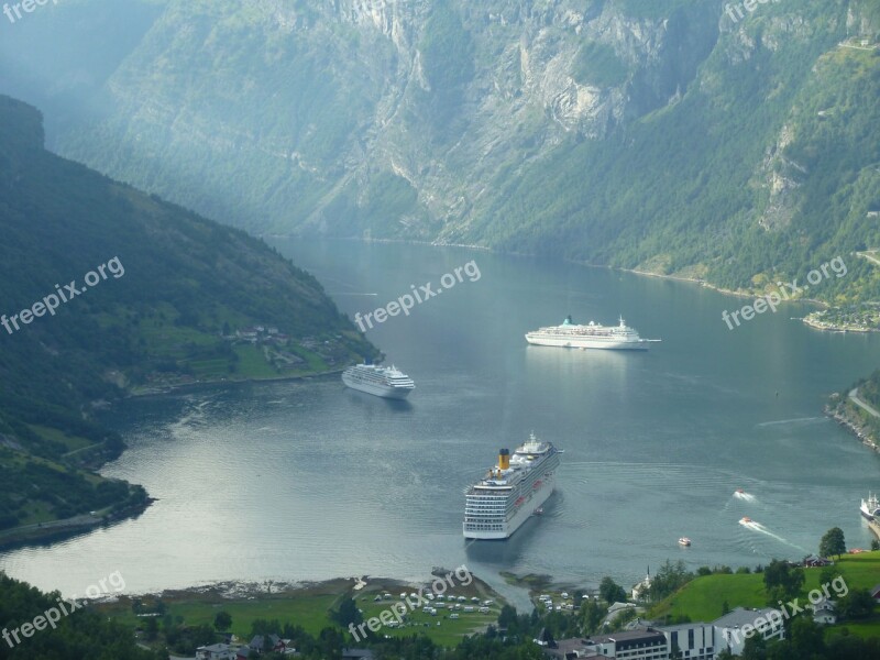 Norway Fjords Mountain Body Of Water Nature