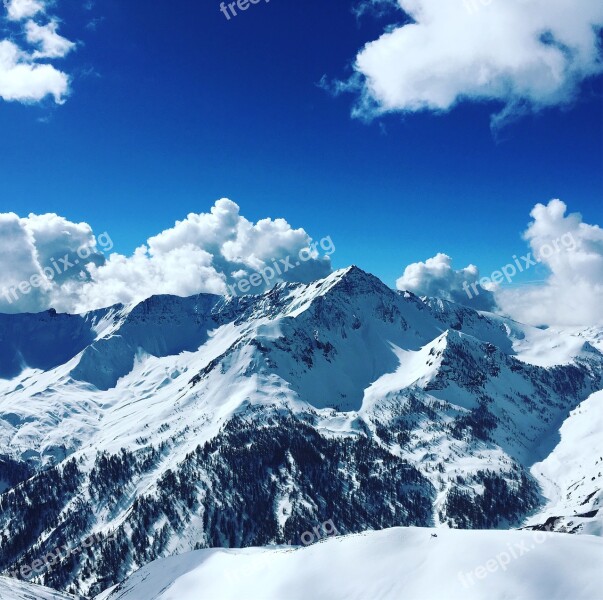 Snow Mountain Top Glacier Winter