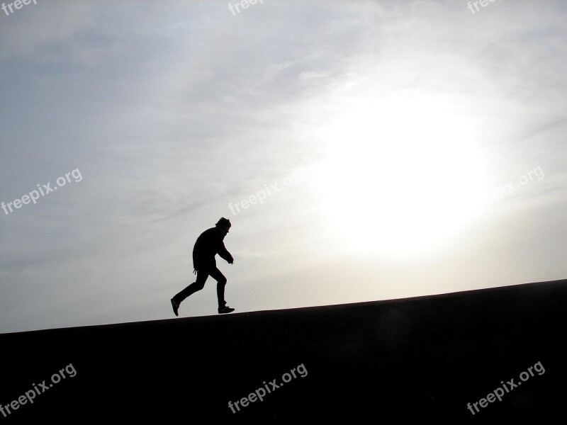 Silhouette Human Action A Backlighting