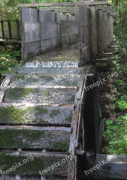 Water Wheel Cades Cove Pioneers Wood Outdoors