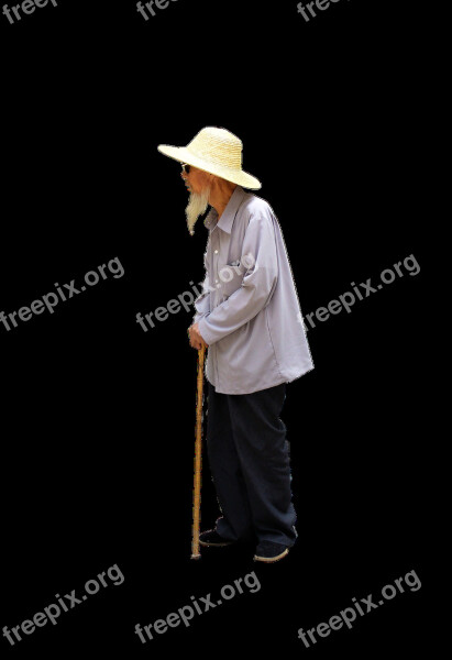 Person Chinese Age Old Walker