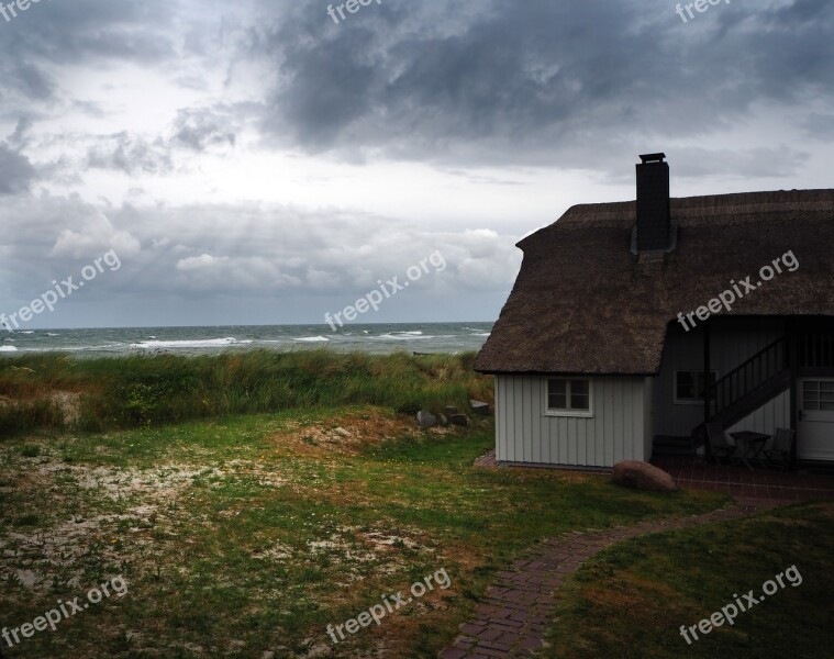 Bungalow Sky Rural Landscape Abandoned