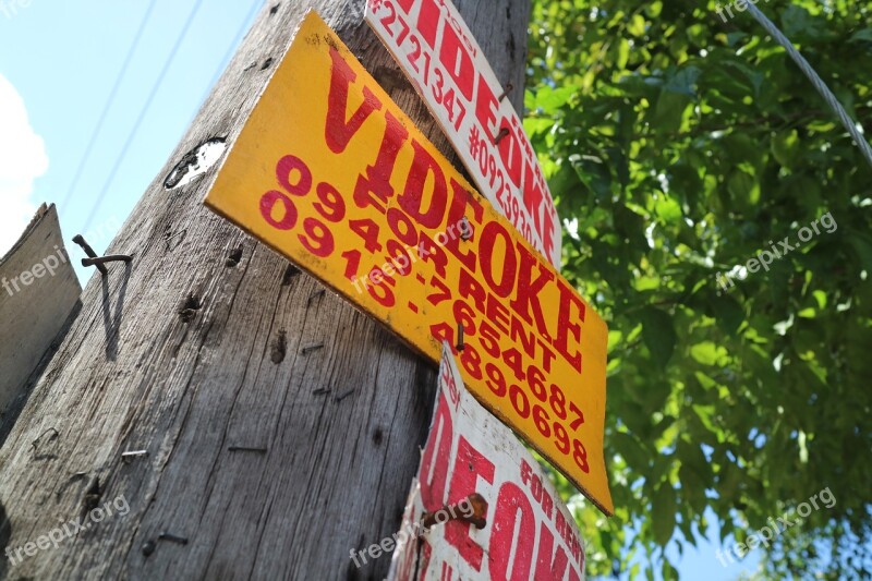 Philippines Cebu Utility Pole Wooden Poles Billboard