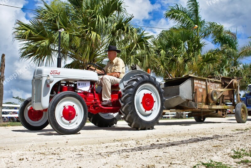 Tractor Antique Old Ford Red