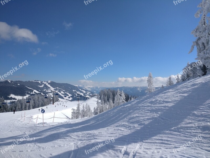 Snow Winter Ski Austria Saalbach