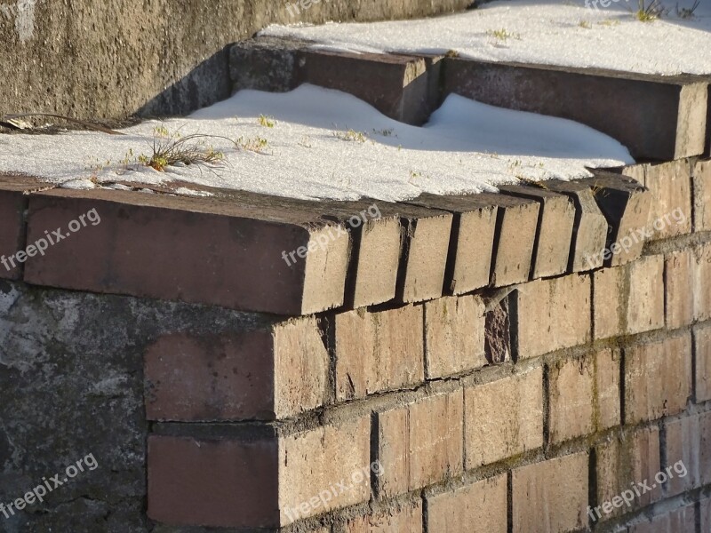 Wall Brick Snow Stone Wall Brick Wall