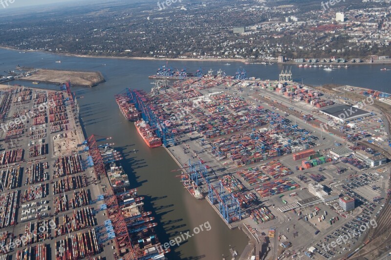 City In The Air Panorama Hamburg Container