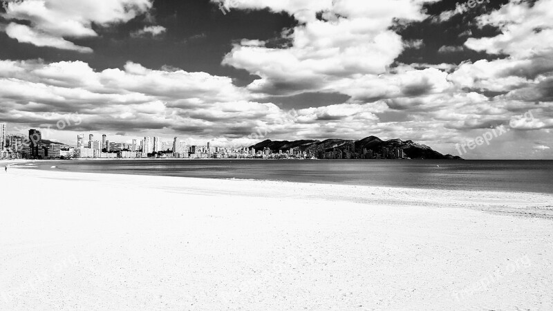 Monochrome Landscape Sea Body Of Water Coast