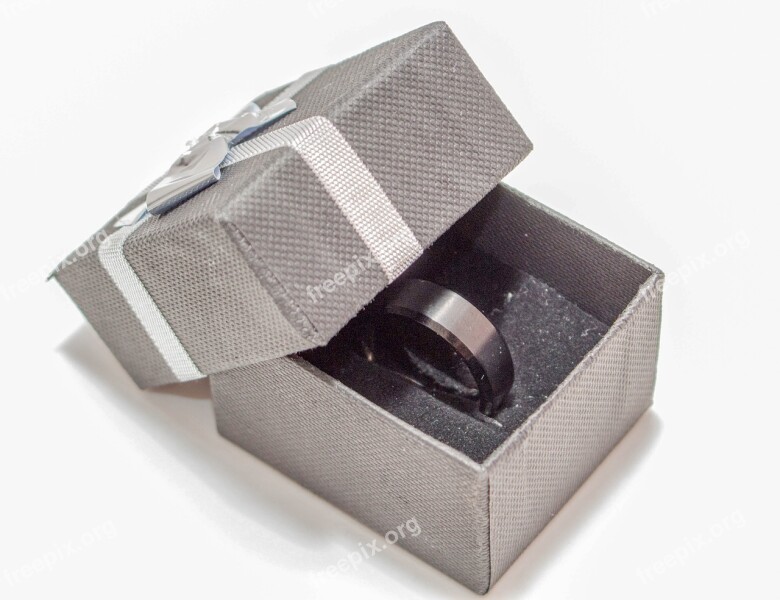 Box Isolated Packaging Ring Gift