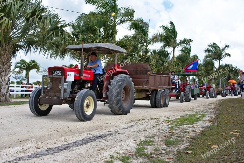 Parade Belize Farming Community Tractor Rural