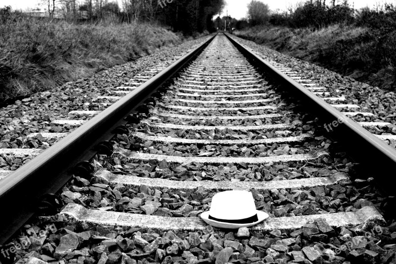 Railway Railway Line Train Race Track Black And White Photography