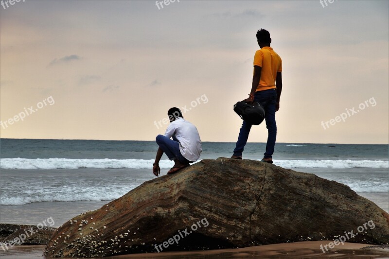 The Waves Ocean Sand Beach Sri Lanka