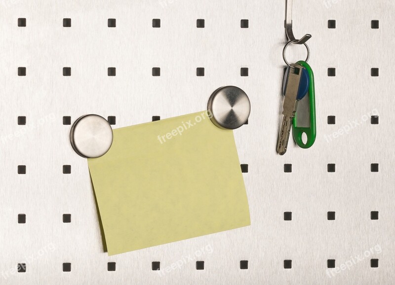 Postit Sticky Note Yellow Key Reminder